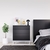 Moderna cómoda minimalista laqueado negro completo con estructura metálica blanca | Belgrano Home