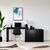 Elegante y moderno escritorio laqueado negro completo para oficina o home office | Belgrano Home
