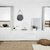 Espacio minimalista con mueble de TV, torre organizadora y biblioteca de diseño minimalista | Belgrano Home