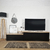 Mueble de TV laqueado negro con cajoneras y estanterías cubiertas, para living | Belgrano Home