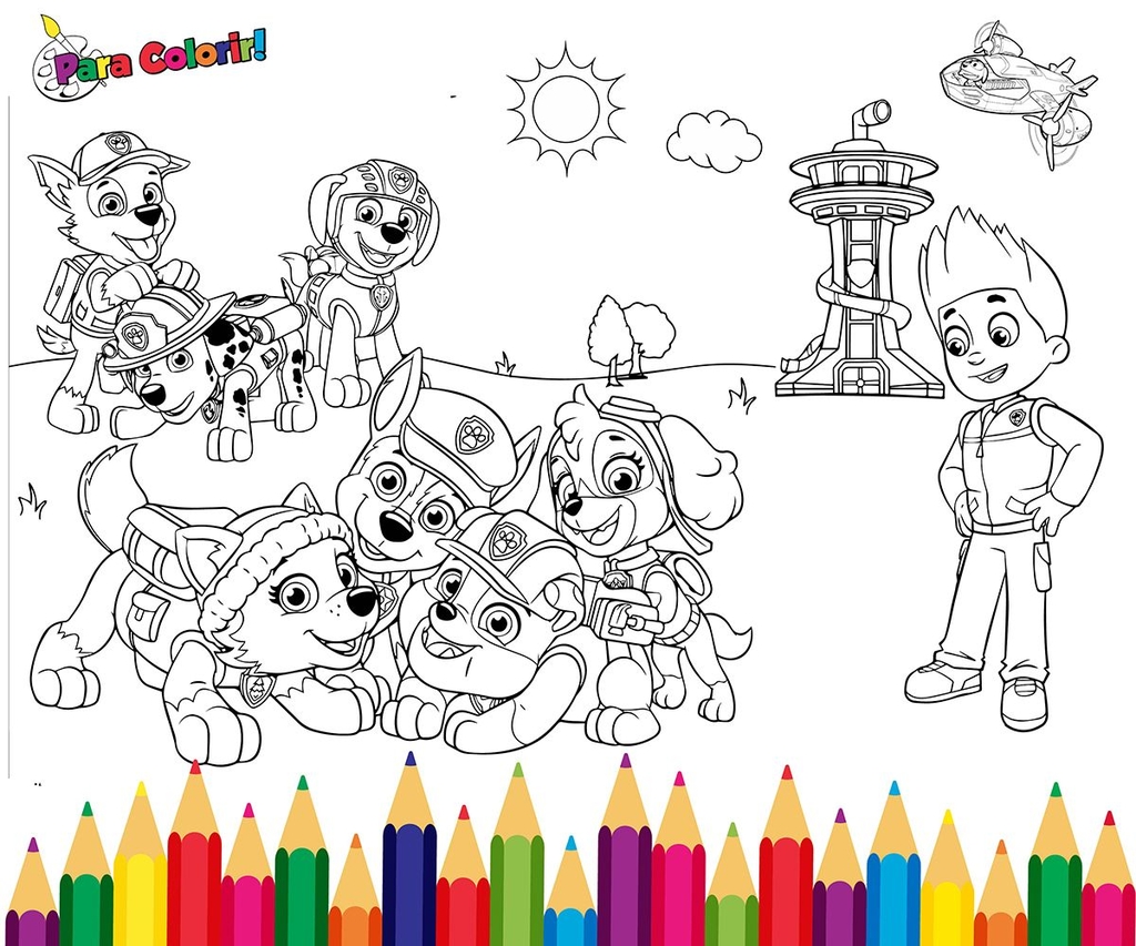 50 Desenhos da Patrulha Canina para Colorir e Imprimir - Online Cursos  Gratuitos