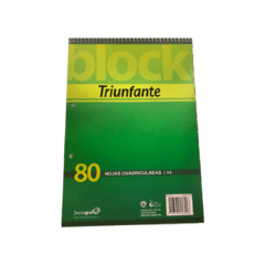 Block a4 triunfante 80 hojas cuadriculado