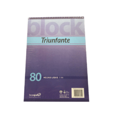 block a4 con espiral 80 hojas lisas TRIUNFANTE