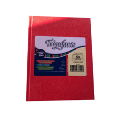 Cuaderno TRIUNFANTE 16x21 rojo cuadriculado 50 hojas