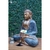 Buda Resina Meditação Azul 50cm - Bali - comprar online
