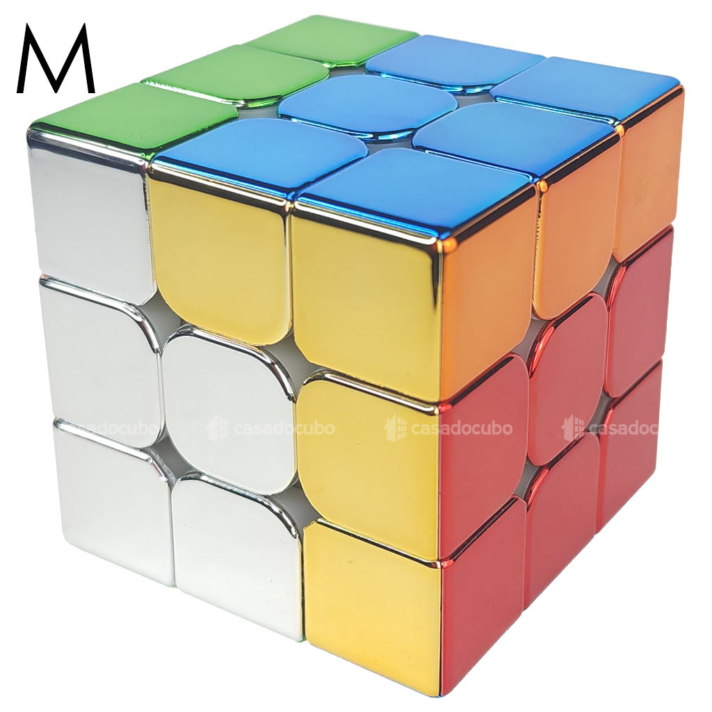 Cubo Mágico 3x3 Magnético Metálico Stickerless Cor Da Estrutura Cromado