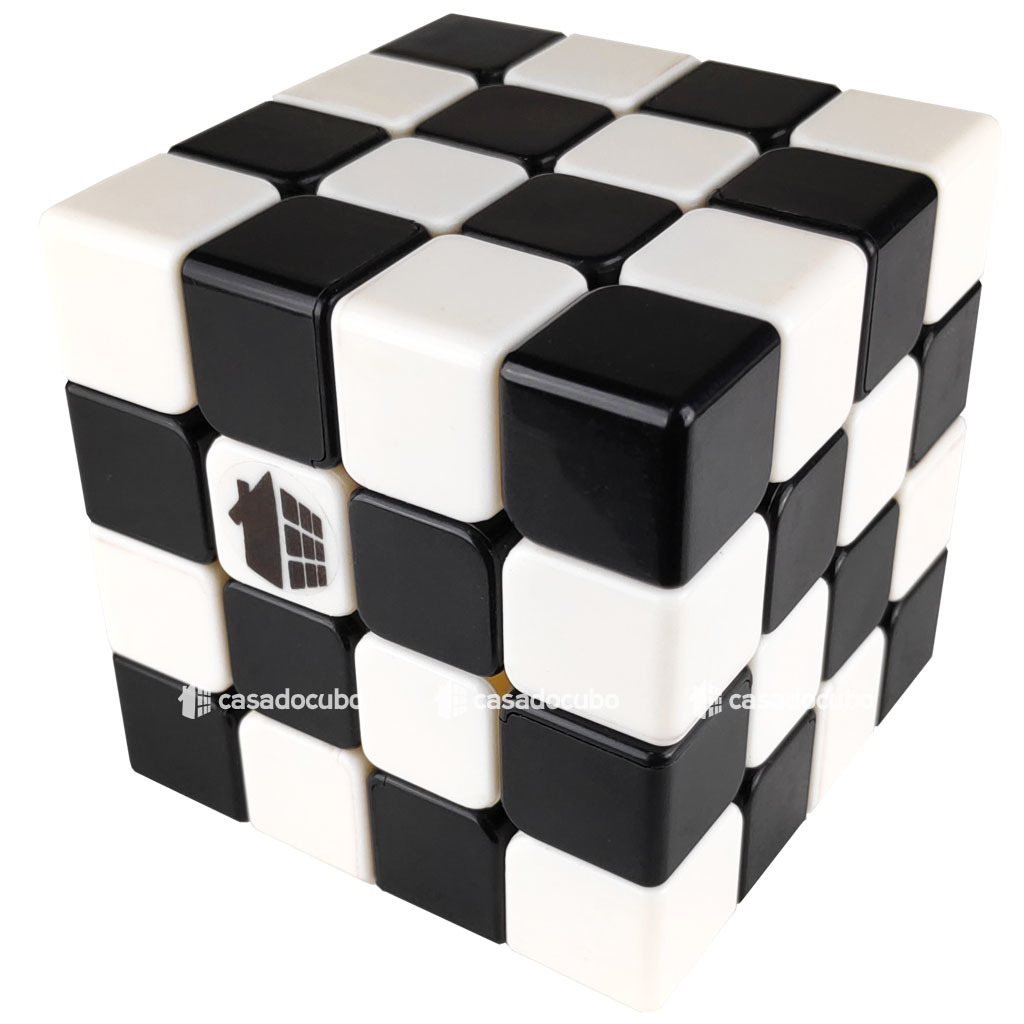 Cubo Mágico 4x4x4 Melquiades Xadrez Preto E Branco