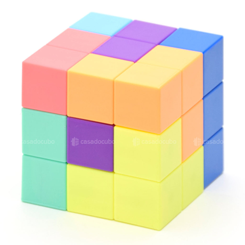Quebra-cabeça Padrão Moderno do Cubo Arco-Íris Colorido Difícil