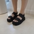 Sandalias Waves Rafia Black