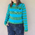 Sweater Natalie turquesa y verde - comprar online
