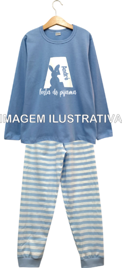 Kit 6 Pijamas Longos Infantil Personalizados Festa do Pijama - comprar online