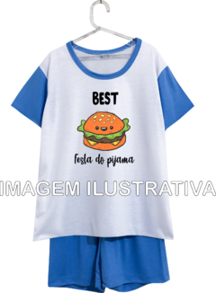 Kit 6 Pijamas Curtos Infantil Personalizados Festa do Pijama - comprar online