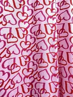 Pijama Feminino Longo Coração Rosa - comprar online