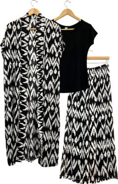 Pijama Pantalona Viscose Tribal Preto - Tear Pijamas