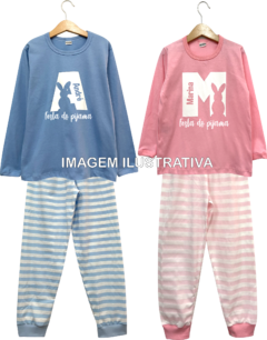 Kit 6 Pijamas Longos Infantil Personalizados Festa do Pijama