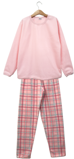 Pijama feminino longo Microsoft Xadrez Rosa - comprar online