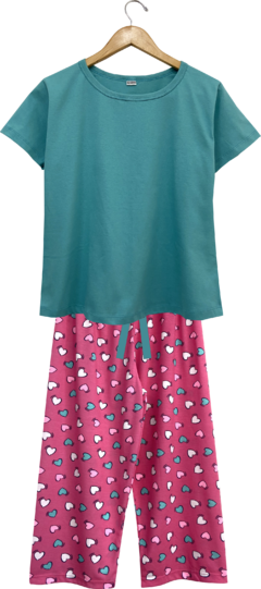 Pijama Feminino Capri Coração