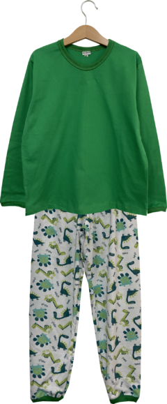 Pijama menino longo Dinossauro Verde