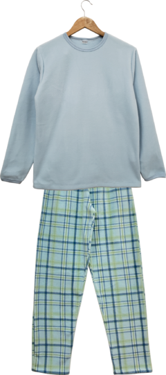 Pijama Masculino longo Microsoft Xadrez Azul