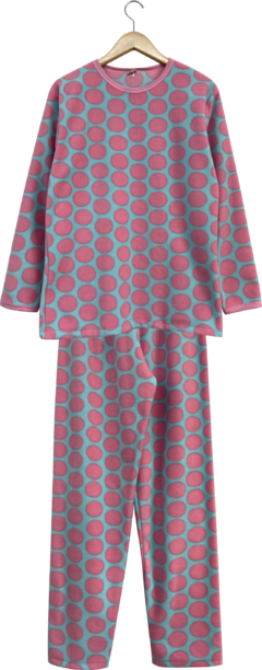 Pijama feminino longo Microsoft Bolas Rosa