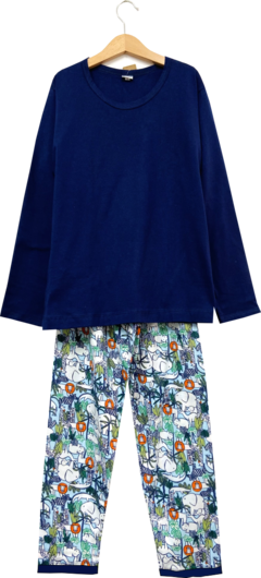 Pijama menino longo Zoo marinho - comprar online