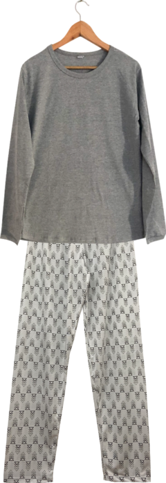 Pijama Masculino Longo Triângulo Cinza