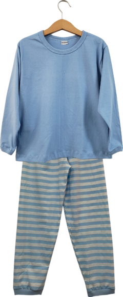 Pijama Menino Longo Listrado Azul
