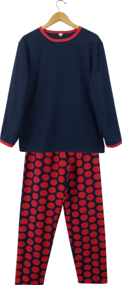 Pijama feminino longo Microsoft Bolas Vermelhas
