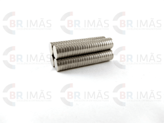 Imã Neodímio N35 Ø10x2mm - Disco