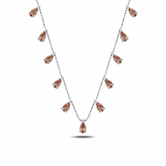 Collar sultanita con 11 piedras de gotas en plata 925 MOD:N87533 APM129000