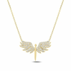 Collar ángel en plata 925 con baño de oro y zircones MOD:N95429 APM57000