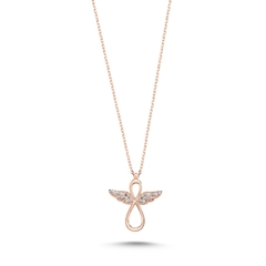 Collar ángel y eternidad en plata 925 con baño de oro rosado MOD:N99939 APM65000