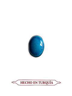Anillo en cerámica hecho y pintado a mano - Azul meditarráneo APM7500
