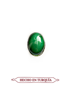 Anillo en cerámica hecho y pintado a mano - Verde APM7500