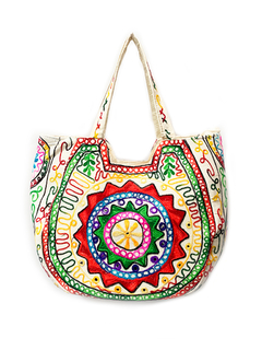 Bolso Ovalado Bordado de la India DAPM39000