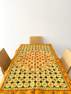 Carpeta rectangular bordada de colores de la India 140 x 85cm - Tejido Círculo APM80000 en internet