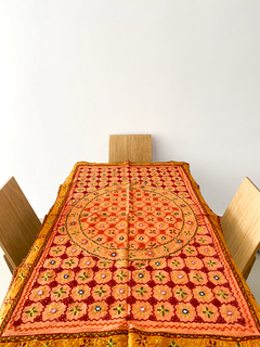 Carpeta rectangular bordada de colores de la India 140 x 85cm - Tejido Círculo APM80000 - tienda online