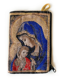 Carterita pequeña religiosa - La Virgen y El Niño - Azul APM7000