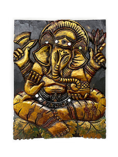 Cuadra Ganesh en madera - Dorado APM78000 na internet