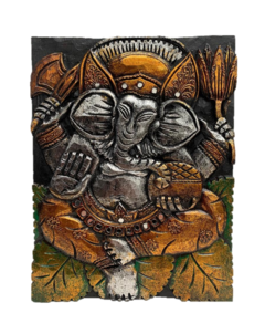 Cuadro Ganesh en madera - Plateado APM78000