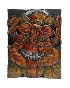 Cuadro Ganesh en madera - Rojo APM78000