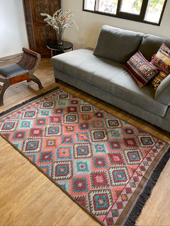 Tapete Kilim Diseño Antep 120x180 cm - Dodurga Cafe con morado APM102384 - comprar online