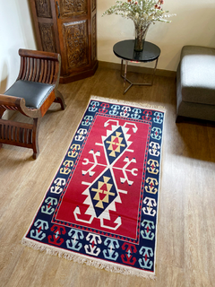 Tapete Kilim Diseño Ushak 150x80 cm - Elibelinde rojo APM56880