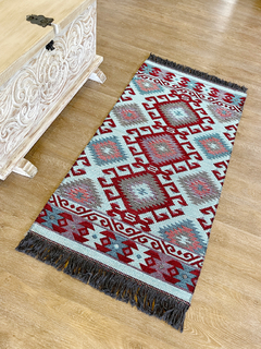 Tapete Kilim Diseño Antep 120x60 cm - Gobeklitepe Turquesa con naranja APM25900 (copia) (copia) (copia) (copia) (copia) - buy online