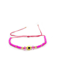 Pulsera chaquiritas con ojo turco - Rosado APM4300