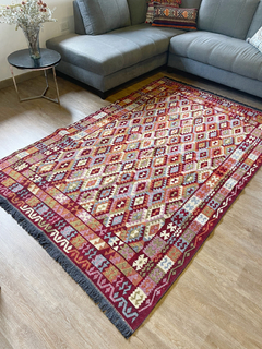 Tapete Kilim Diseño Antep 250x160 cm - Kayi Azul con vino tinto APM149600 (copia) (copia) - comprar online