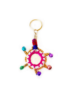 Llavero de la India- Mandala Espejo Fucsia APM5500