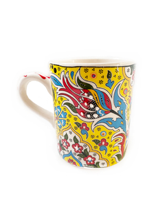 Mug en cerámica hecho y pintado a mano - Amarillo