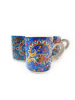 Mug en cerámica hecho y pintado a mano - Azul APM21000 - Hecho en Turquía