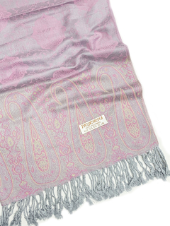 Pashmina Arabescos - Rosada con Gris APM24000